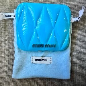Miu Miu Turquoise Quilted Accessory